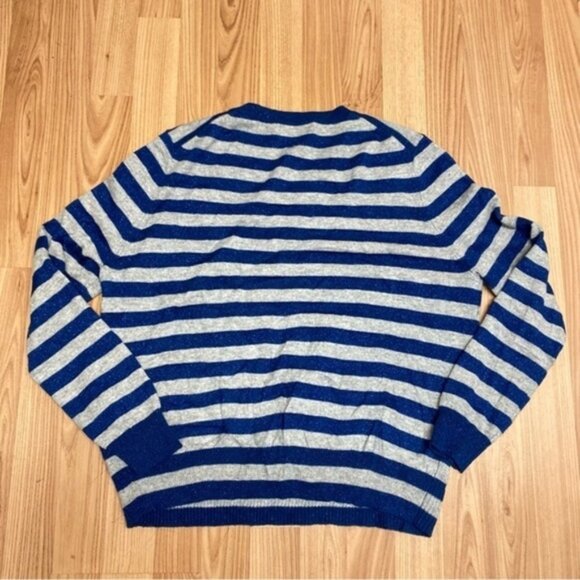 Allude Wool-Cashmere Sweater Gray‎ Navy Women Size Large - Picture 3 of 8